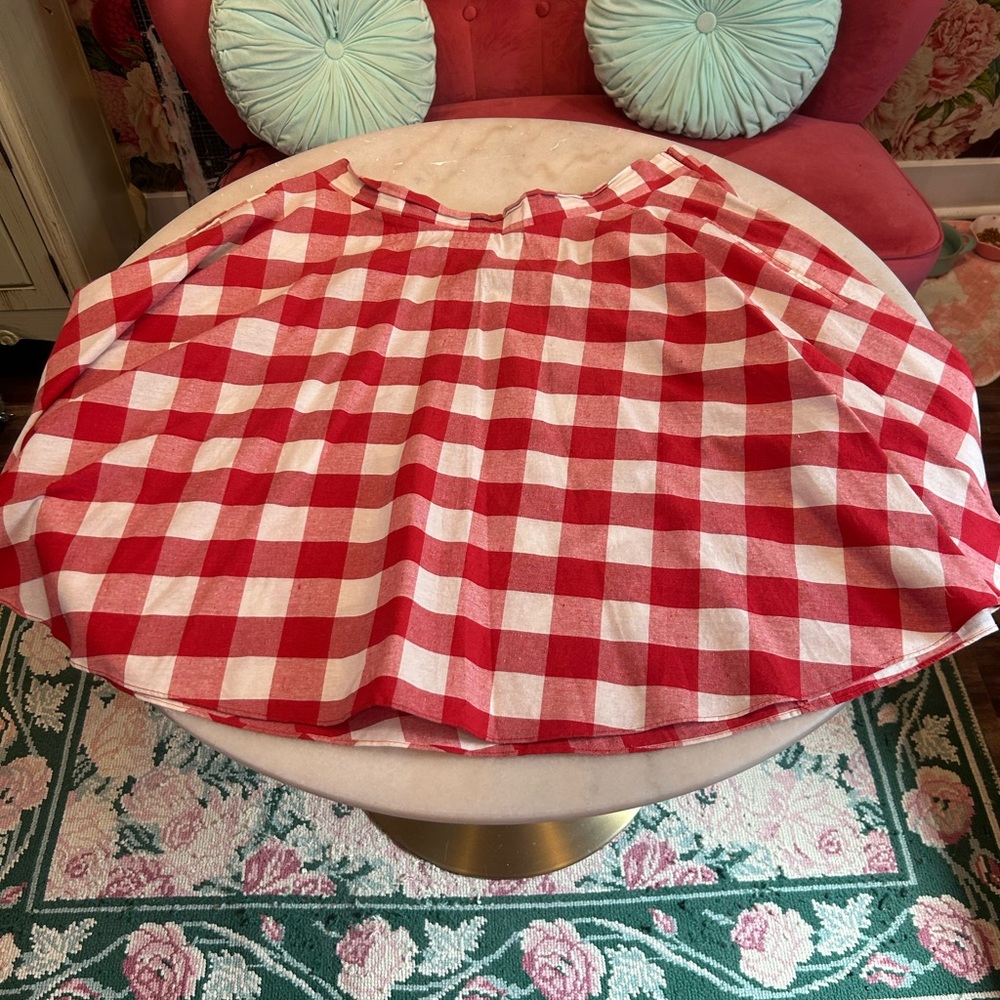 Red and White Checkered Women's Plus Size Skirt ModCloth 3X